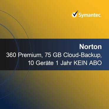 Norton 360 Premium, 75 GB Cloud-Backup, 10 Geräte 1 Jahr KEIN ABO