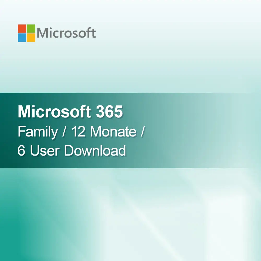 Microsoft 365 Family / 12 месеца / 6 потребители изтегляне